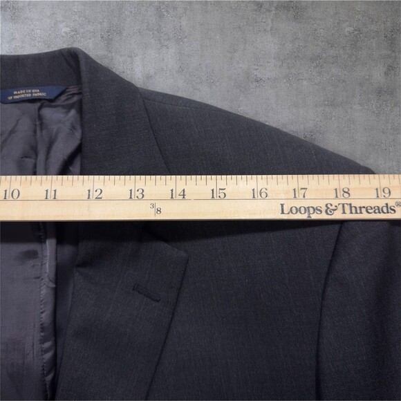 BROOKS BROTHERS Men’s 44L Gray Wool Blazer Sport Coat Two Button Jacket Made USA - Picture 9 of 16